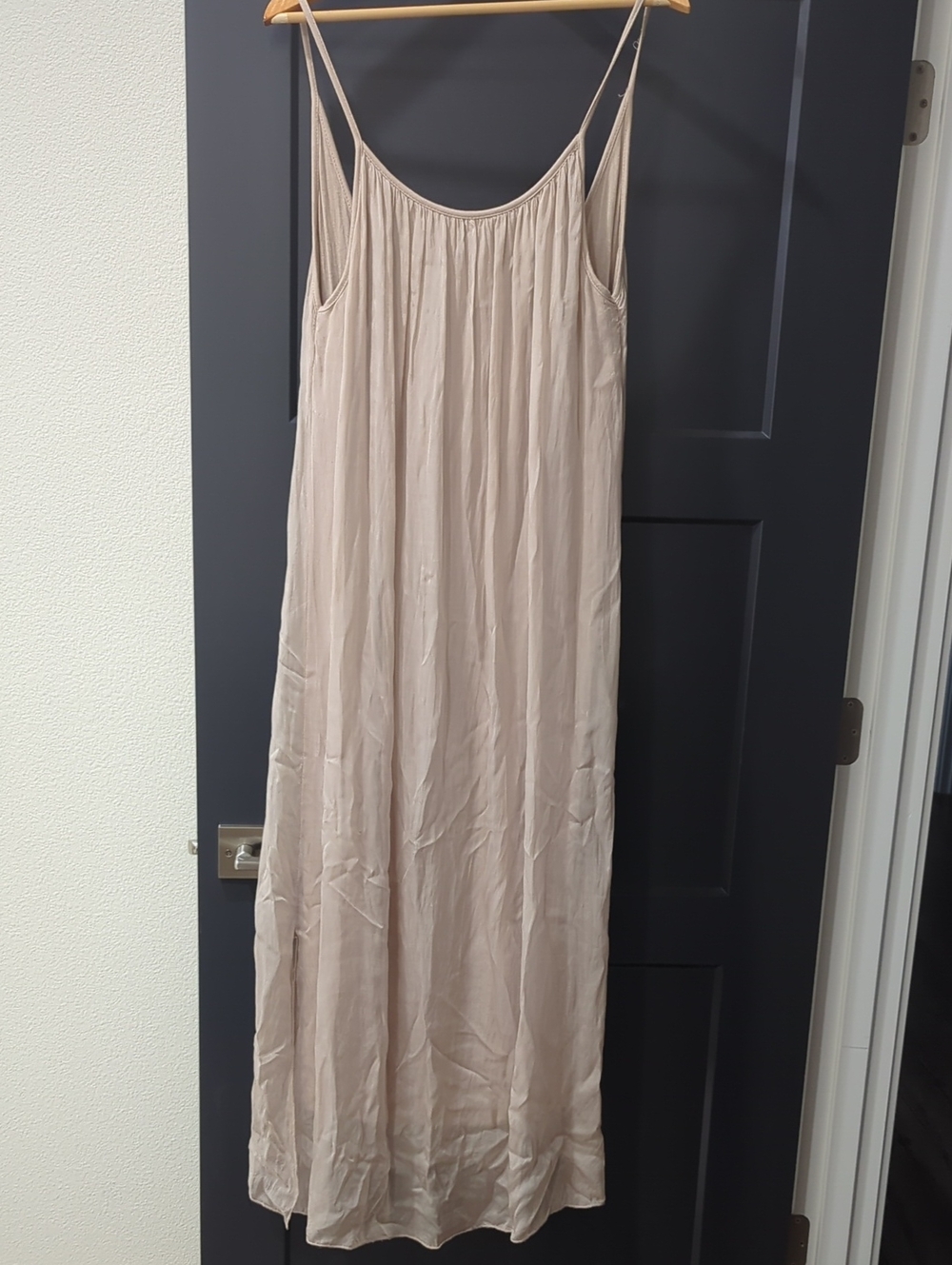 Rosemarine Made In Italy Women's Open Back Cream Slip Maxi Dress Silk Blend L